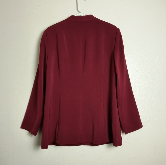 Embellished Red Blazer Women's Size 16 Tall Office Career Vintage Y2K Elegant - Picture 9 of 16